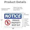 Signmission Private Property Keep Out OSHA Notice Sign, Vinyl Decal, 18in W x 12in L, 2PK OS-2PACK-NS-D-1218-L-16418 - alternate 2